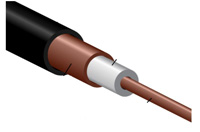 Estructura interior de un cable coaxial.