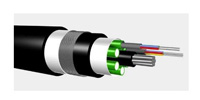 Estructura de un cable de fibra óptica.