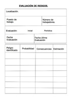 Imagen de una ficha ejemplo de evaluación de riesgos.