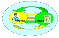 Imagen gráfica que representa el Modelo contextual: la persona se concibe como un todo organizado en continuo cambio