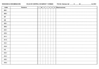Registro formado por una tabla apaisada con casillas donde rellenar los datos de control requeridos.