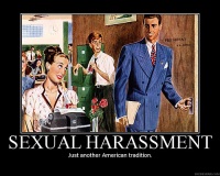 Cartel sobre acoso sexual en el trabajo.