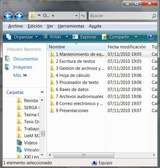 Muestra la ventana del explorador de archivos de Windows.