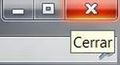 Muestra el botón para cerrar una ventana.
