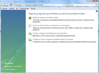 Ventana con los programas predeterminados del sistema operativo.