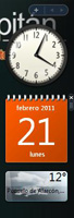 Ventana lateral con recursos como calendario, reloj, etc.