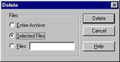 Una pantalla en color gris con varios desplegables, en la parte de arriba una franja de color azul donde se lee delete.