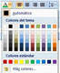 Menú de opciones de colores del texto.