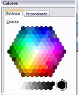 Colores estándar. Colores estándar de texto.