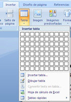 Botón para insertar tablas.