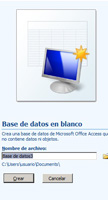 Base de datos en blanco.