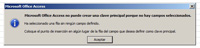 Pantalla mostrando Mensaje de error.