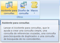 Menú para realizar consultas de referencias cruzadas.