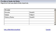 Panel de opciones de créditos finales.