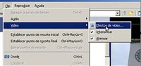 Menú para quitar efectos de video.