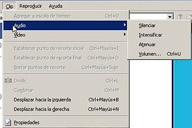 Menú para trabajar con el volumen.