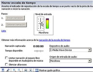 Menú narración en escala de tiempo.