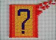 Signo de interrogacion hecho con bolas de colores.