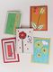 Tarjetas de agradecimiento en distintos colores.