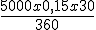 El interés será igual a la multiplicación de 5.000 , 0,15 y 30, dividido todo ello entre 360.