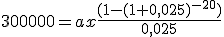 Es igual a la división entre 300.000 y 15,60. El resultado es de 19.230,77.