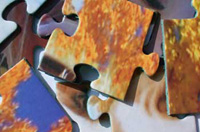 Varias piezas de un puzzle.