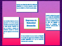 En la imagen se ve un organigrama que recoge las características que ha de tener una empresa para que se le considere de reducida dimensión:  Aquellas cuyo importe neto de la cifra de negocios en el periodo impositivo anterior haya sido inferior a 10 millones de euros; Cuando la entidad forme parte de un grupo de sociedades según el Art.42 del Código de Comercio, el importe neto de la cifra de negocio se referirá al conjunto de entidades pertenecientes a dicho grupo, En las sociedades de nueva creación, el importe de la cifra de negocios se referirá al primer periodo impositivo en el que se desarrolle efectivamente la actividad y Los incentivos fiscales serán de aplicación en los tres periodos impositivos inmediatos siguientes a aquel período impositivo en que la entidad o conjunto de entidades alcancen la referida cifra de negocios de 10 millones €.