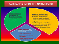En la imagen vemos un dibujo del  esquema de la valoración inicial del inmovilizado en forma de queso con tres porciones de colores azul, verde y amarillo, que explican cada una de las formas de valoración.
