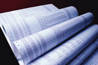 En la imagen se ve el listado de un balance o cuantas contables en papel continuo.