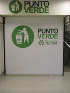 Punto verde de reciclaje.