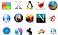 Distintos navegadores identificados por su icono.