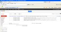 Captura de pantalla de la cuenta creada en gmail, donde aparece en la derecha las carpetas de correos enviados, recibidos, etc y en el centro la bandeja de entrada.