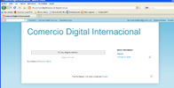Captura de pantalla de Blogger de google  que muestra la apariencia de nuestro blog con el título “Comercio Digital Internacional”.