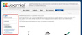 Aspecto de la página inicial de joomla. destacando en la parte izquierda el acceso identificado.