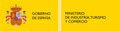 Logotipo en amarillo donde aparece en la parte izquierda las palabras  'Gobierno de España' y en la parte derecha 'Ministerio de Industria, Turismo y Comercio'.