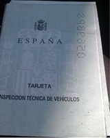 Tarjeta de inspección técnica de vehículos.