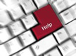 Aparece un teclado en el que destaca en color rojo la tecla de ayuda, escrita en inglés.