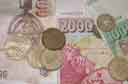 Dinero. Billetes de euro en primer plano.