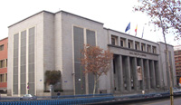 Fachada del edificio en Madrid de la Real Casa de la Moneda.