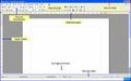 Captura de pantalla de la aplicación writer de OpenOffice donde se muestra los principales elementos para comenzar a trabajar con el procesador de textos: barra vertical, barra horizontal, barra de estado, barra de título, barra de menú, barra de herramientas y área de ingreso de texto.