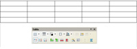 Captura de pantalla de la aplicación writer de OpenOffice donde se muestra la forma de insertar una tabla, con varias filas y columnas, donde aparece una ventana anclada para realizar las modificaciones oportunas sobre la misma.