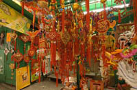 China. Tienda de lámparas en China.