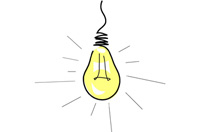 Creatividad. Bombilla encendida.