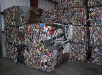 Reciclaje de acero. Balas de acero para reciclado.