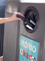 Contenedor de envases de vidrio.