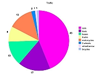 Gráfico con sectores de colores diferentes.
