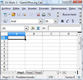 Presentación de una hoja de OpenOffice.org Calc. La primera celda está seleccionada.