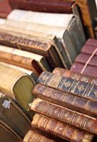 Libros. Dos hileras de libros puestos de costado.