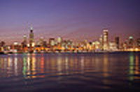 Chicago Skyline. Vista de Chicago desde el lago Ontario.