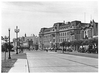Postal antigua de la Aduana de Rosario (Argentina). Postal en blanco y negro de aproximadamente 1.940 con visión general de la Aduana de Rosario (Argentina).